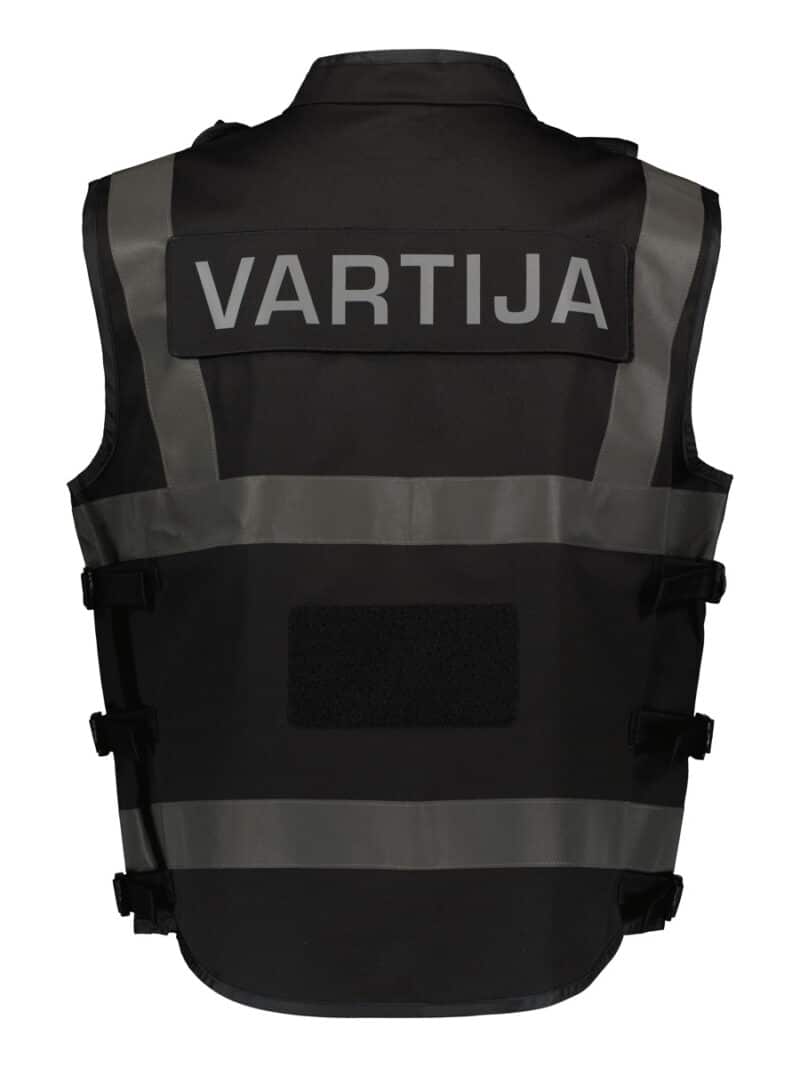 Tactical Molle vest black stealth reflectors Back
