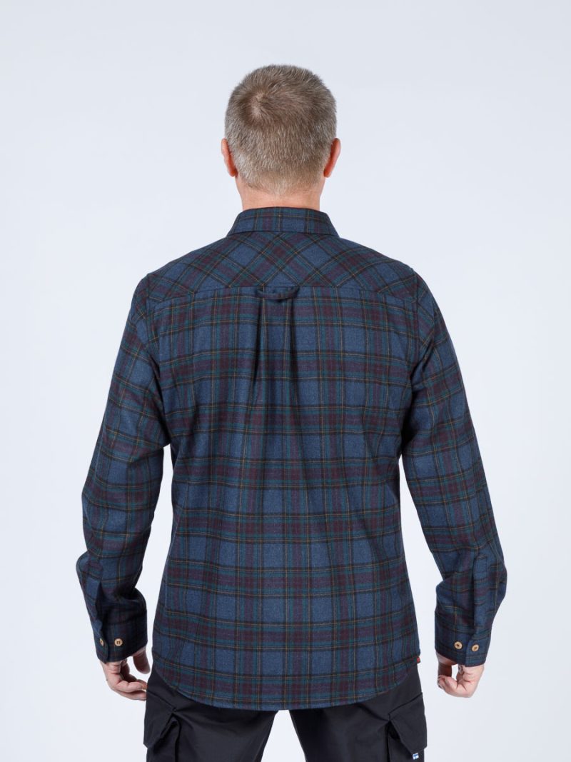 Wool flannel shirt, modern classic , Blue tartan